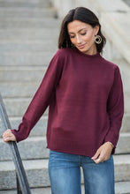 Load image into Gallery viewer, Devin Mock Neck Sweater in Burgundy