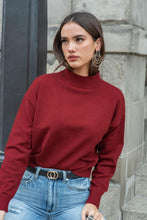 Load image into Gallery viewer, Sonia Mock Neck Sweater in Wine