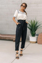Load image into Gallery viewer, Tencel Paperbag Pants in Black