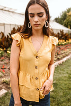 Load image into Gallery viewer, Venice Ruffle Top in Mustard - FINAL SALE
