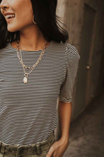 Load image into Gallery viewer, Madeline Striped Puff Shoulder Top
