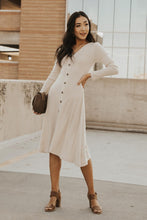 Load image into Gallery viewer, Button Down Knit Dress in Oatmeal