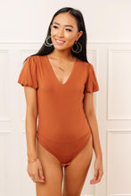 Load image into Gallery viewer, Noelle Sleeve Detail Bodysuit in Rust - FINAL SALE