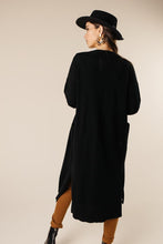 Load image into Gallery viewer, Duster Open Knit Cardigan in Black