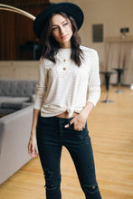 Load image into Gallery viewer, Nikki Long Sleeve Striped Crew Neck Top in Mustard-FINAL SALE
