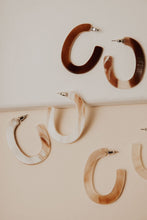 Load image into Gallery viewer, Marble Pattern Hoop Earrings in Pink
