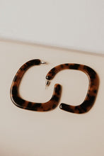 Load image into Gallery viewer, Open Hoop Tortoise Shell Earrings
