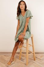 Load image into Gallery viewer, Sue Button Down Dress in Green
