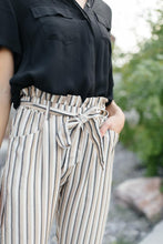 Load image into Gallery viewer, Lucy Paperbag Stripe Pants in Taupe
