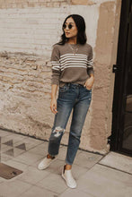 Load image into Gallery viewer, Rianne Striped Sweater in Mocha
