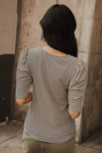 Load image into Gallery viewer, Madeline Striped Puff Shoulder Top
