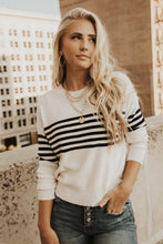 Load image into Gallery viewer, Rianne Striped Sweater in Cream

