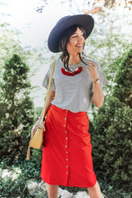 Load image into Gallery viewer, Little Lady Red Midi Skirt
